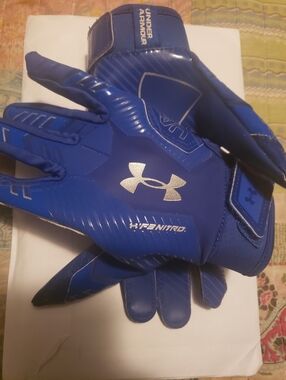 Under Armour Royal Blue HyperNitro Football Gloves